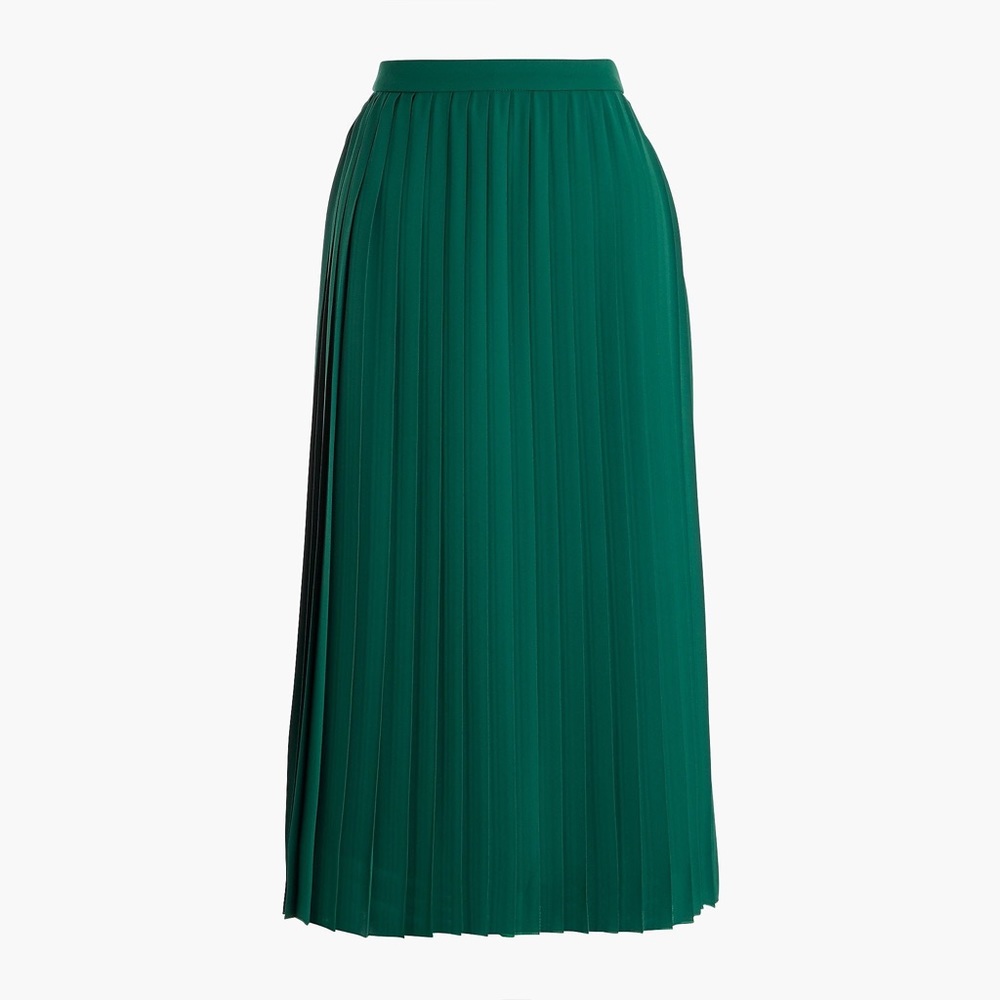 J Crew Factory Forest Green Pleated Skirt